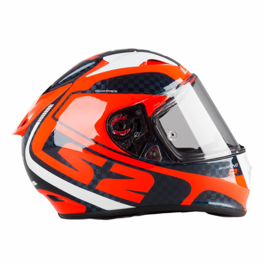 Capacete Ls Ff Arrow C Evo Sting Laranja E Azul Casco Fibra De