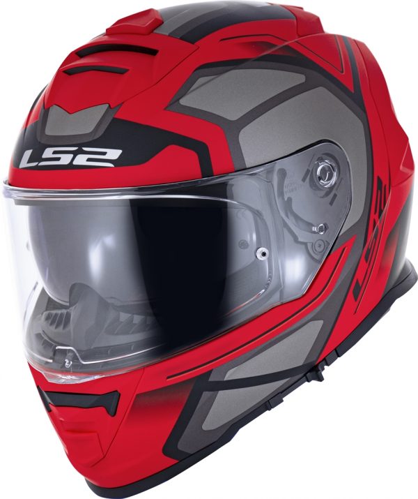 Capacete Ls Ff Storm Faster Matte Vermelho E Titanium Jr Speed