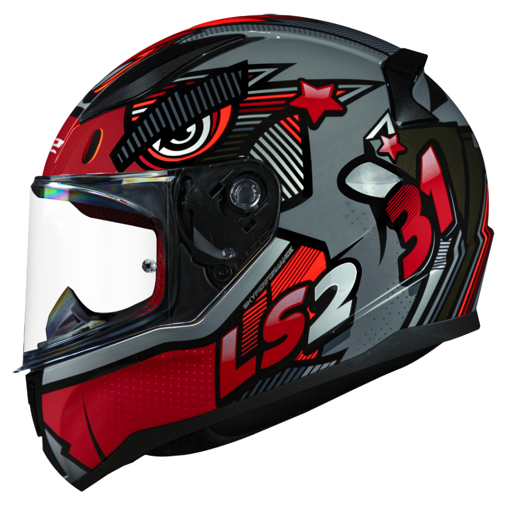 CAPACETE LS2 RAPID FF353 KHAN Cinza E Vermelho JR Speed Racing