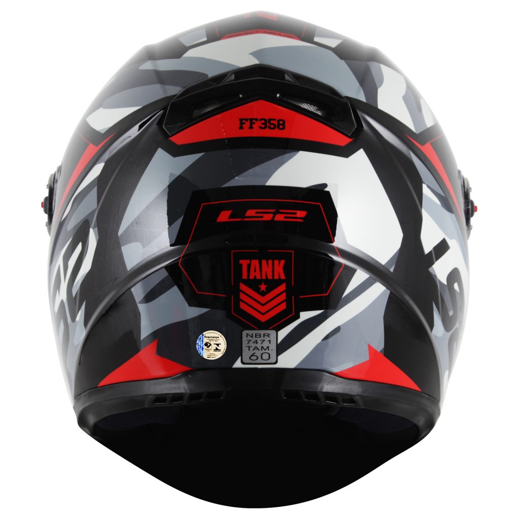 CAPACETE LS2 FF358 CLASSIC TANK – Preto e Vermelho Camo – JR Speed Racing