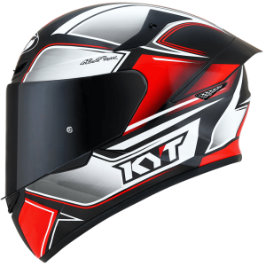 CAPACETE KYT TT COURSE TOURIST - Preto Cinza e Vermelho Flúor