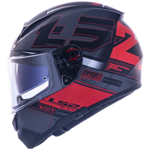 CAPACETE LS2 FF397 VECTOR FREQUENCY MATT PRETO E VERMELHO (tri-composto)