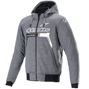 JAQUETA CORDURA ALPINESTARS CHROME IGNITION HOODIE MOLETOM - Melange Cinza e Branco