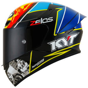 CAPACETE KYT TT COURSE XAVIER SIMEON ENDURANCE CHAMPIONS - Preto Azul Vermelho e Amarelo