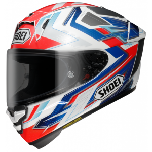 CAPACETE SHOEI X-SPR PRO ESCALATE TC-10 - Branco Vermelho e Azul