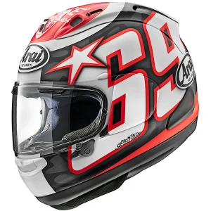 CAPACETE ARAI RX-7V EVO NICKY RESET - Preto Vermelho e Branco