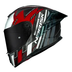 CAPACETE NORISK CARBON R RIDER - Preto Vermelho e Branco