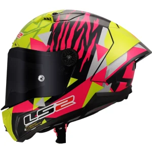 CAPACETE LS2 FF805 THUNDER CARBON GP ALDEGUER - Rosa e Amarelo Flúor