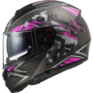 CAPACETE LS2 VECTOR EVO FF397 STENCIL MATT - Preto e Rosa