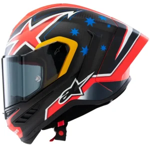 CAPACETE ALPINESTARS SR10 MILLER MATT - Preto Carbon e Vermelho