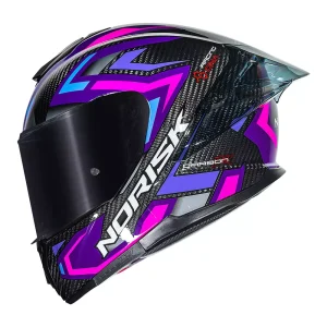 CAPACETE NORISK CARBON R SPOT - Preto Roxo e Rosa