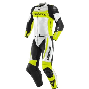 MACACÃO DAINESE MISTEL 2 PEÇAS - Branco Amarelo Flúor e Preto