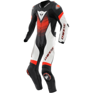 MACACÃO DAINESE LAGUNA SECA 6 PRÓ PERFURADO – Preto Branco e Vermelho Flúor