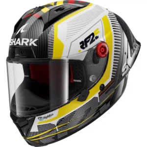 CAPACETE SHARK AERON-GP REP RAUL FERNANDEZ SIGNATURE DWY - Preto Branco e Amarelo