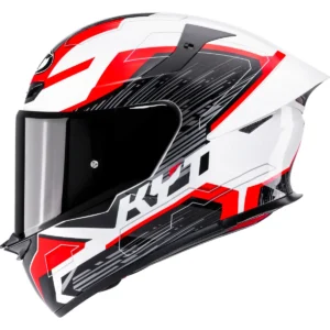CAPACETE KYT TT REVO SPEEDING - Branco Preto e Vermelho