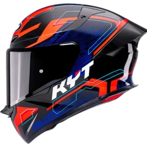 CAPACETE KYT TT REVO SPEEDING - Preto Azul e Vermelho